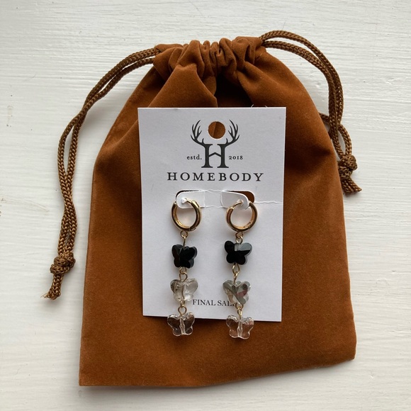 Butterfly Huggie Earrings - Picture 2 of 3